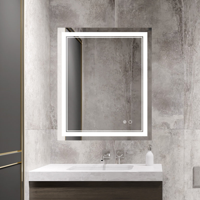 Orren Ellis Adorna Frameless LED Lighted Bathroom / Vanity Mirror with